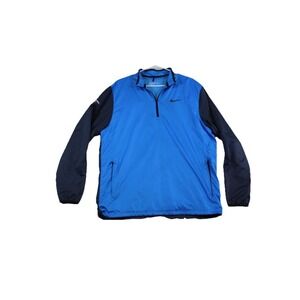 Nike Jacket Mens Large Blue Gray Quarter Zip Logo Colorado National Golf Club